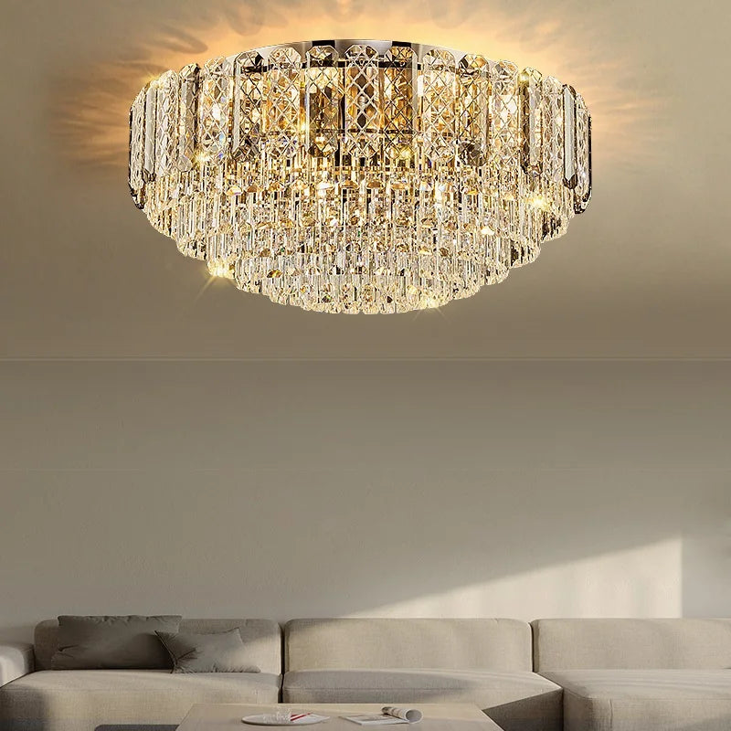 High-End Crystal Ceiling Lamp - Latest Light Luxury Design for Dining Rooms, an Exquisite Main Lamp Chandelier