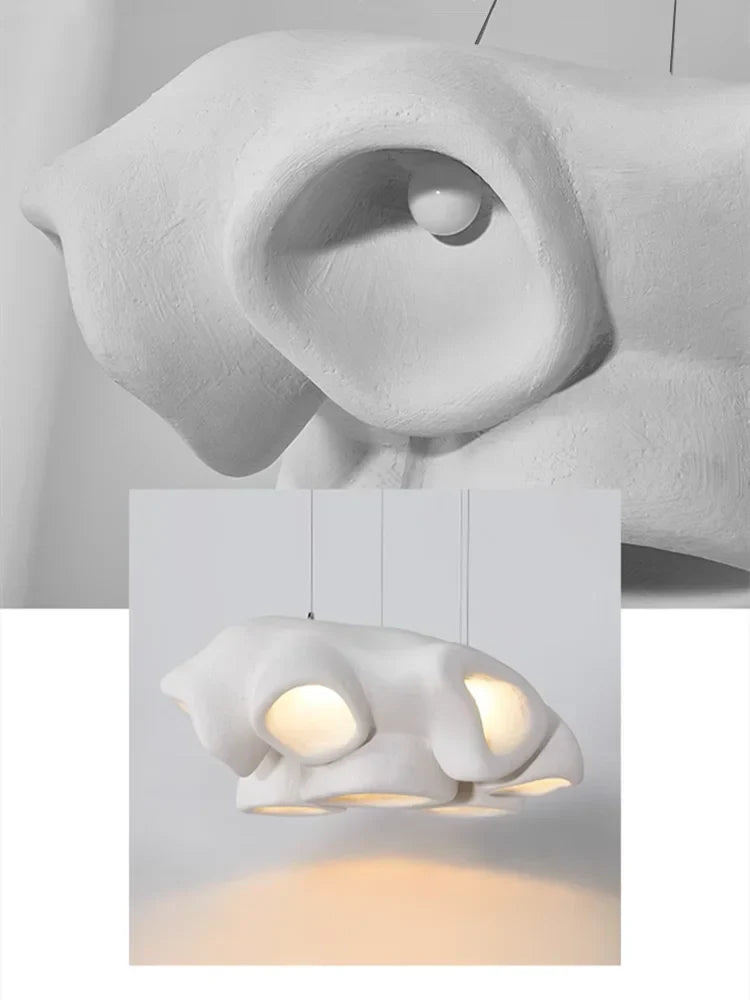 Nordic Living Room Wabi Sabi Chandelier - Minimalist LED Pendant Lighting for Dining Rooms, Bars, and Cafes
