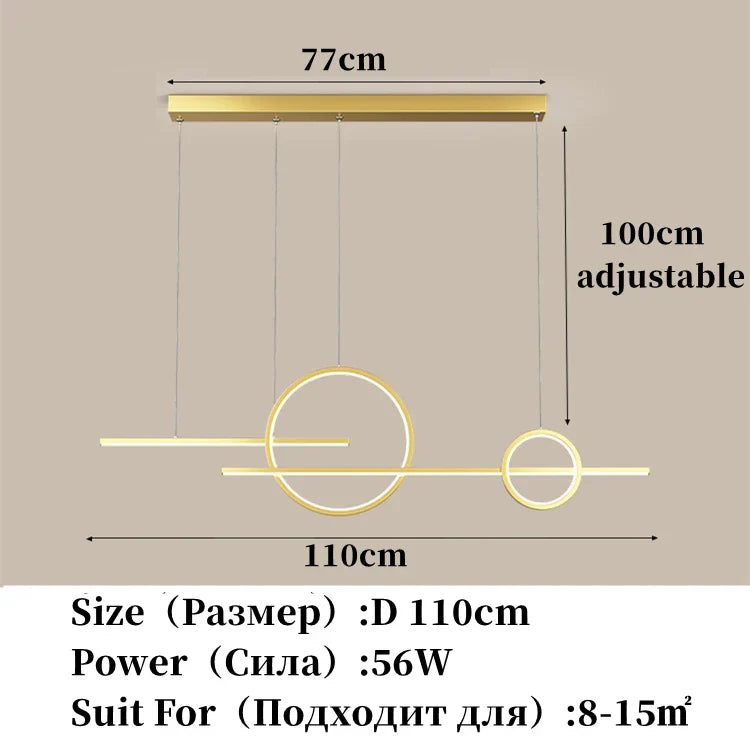 Contemporary LED Restaurant Chandelier - Minimalist Elegance for Living and Dining Spaces with Creative Design