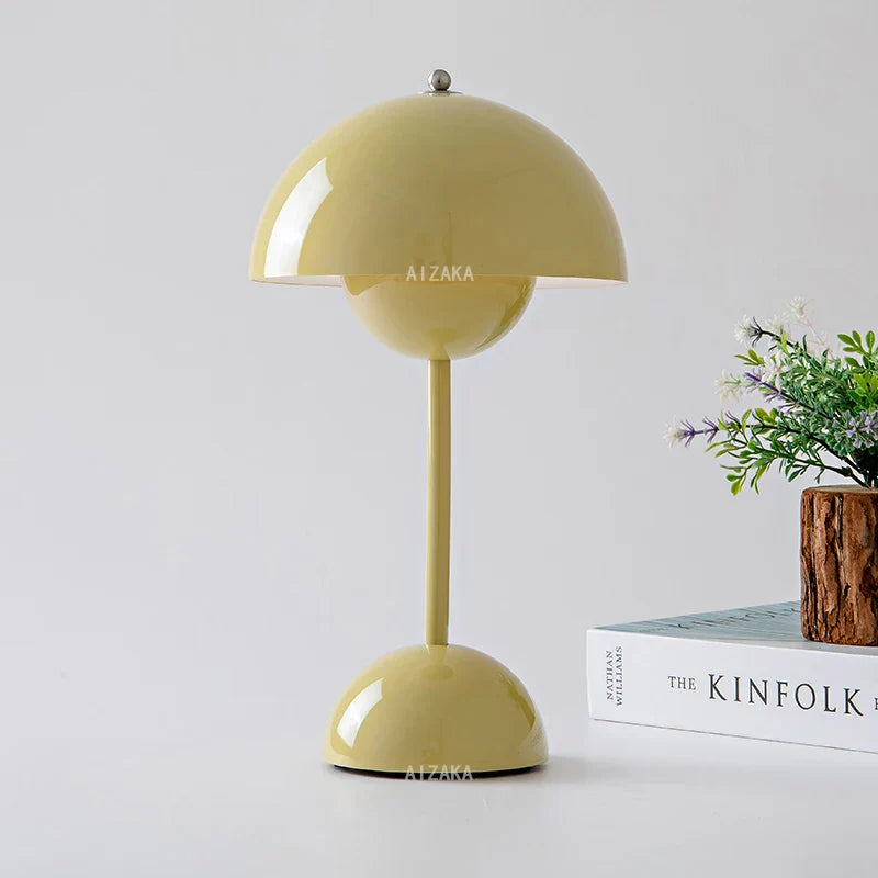 Nordic Retro Mushroom Table Lamp - Touch Control LED Desk Lamp with USB Plug