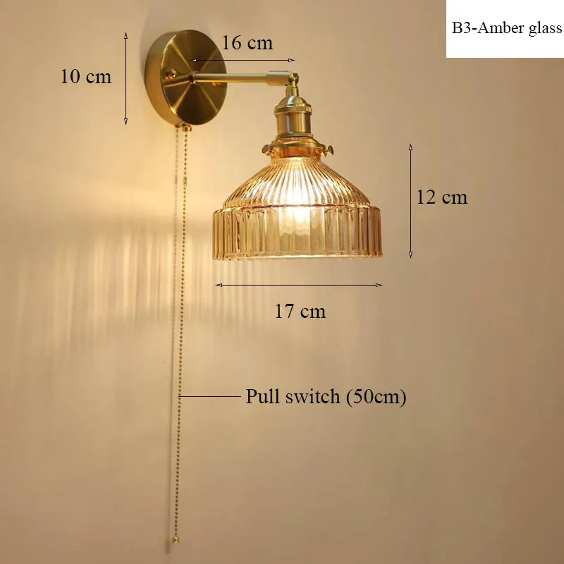 Vintage Nordic Wall Light with Switch - Stylish Lighting for Living Rooms and Bedside Reading