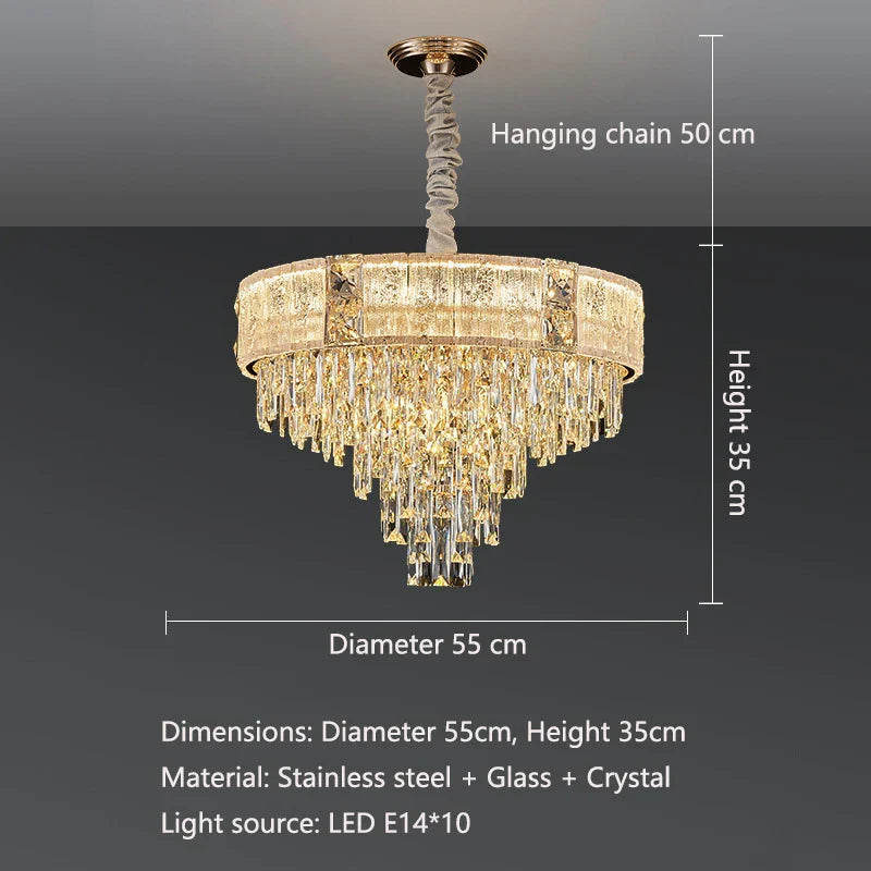 High-End Crystal Chandelier - Elegance and Artistry for Villa Living Spaces