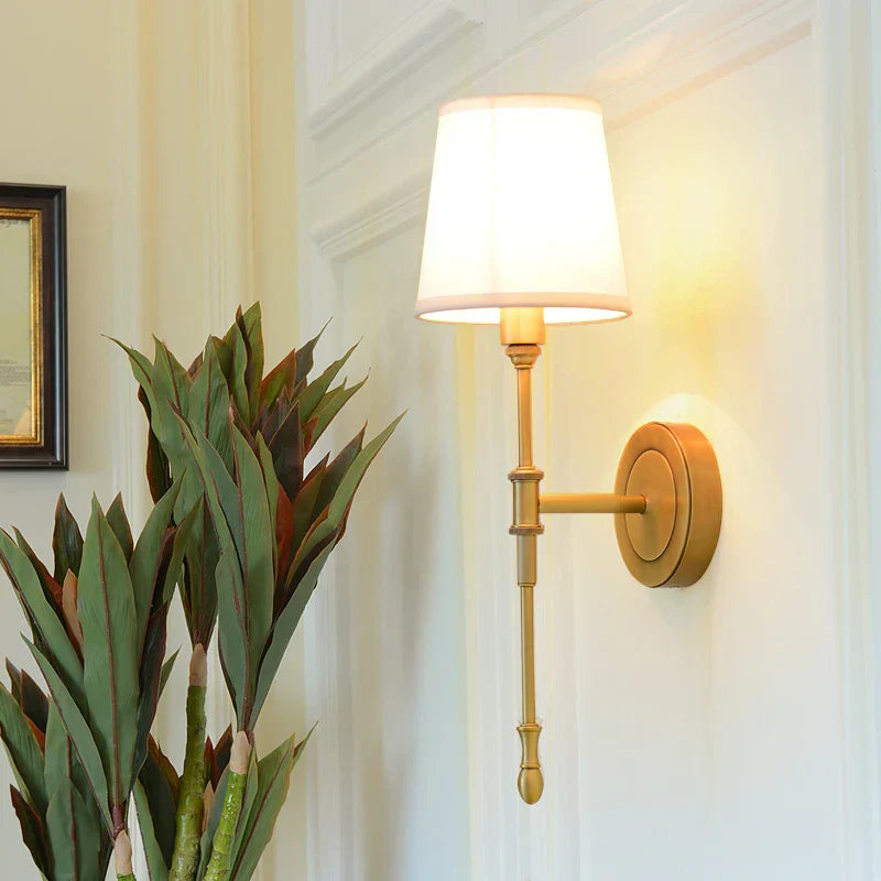 Nordic Copper Wall Lamp - Elegant Rural Decorative Lighting for Bedrooms, Mirrors, Corridors, and Staircases