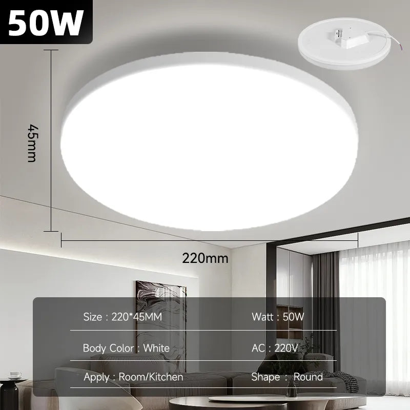 Round LED Ceiling Lights - Modern Ceiling Lamp for Living Room, Bedroom, Kitchen, Balcony, and Corridor - Available in 15W, 20W, 30W, and 50W