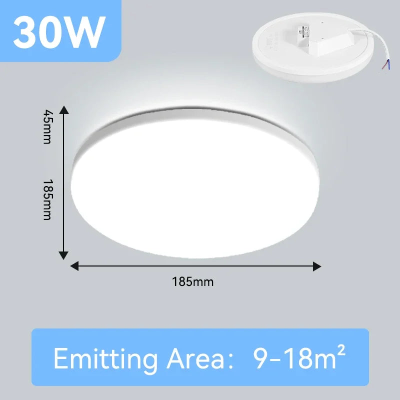 Modern LED Panel Light for Indoor Spaces - Versatile Round & Square Ceiling Lamp Fixture