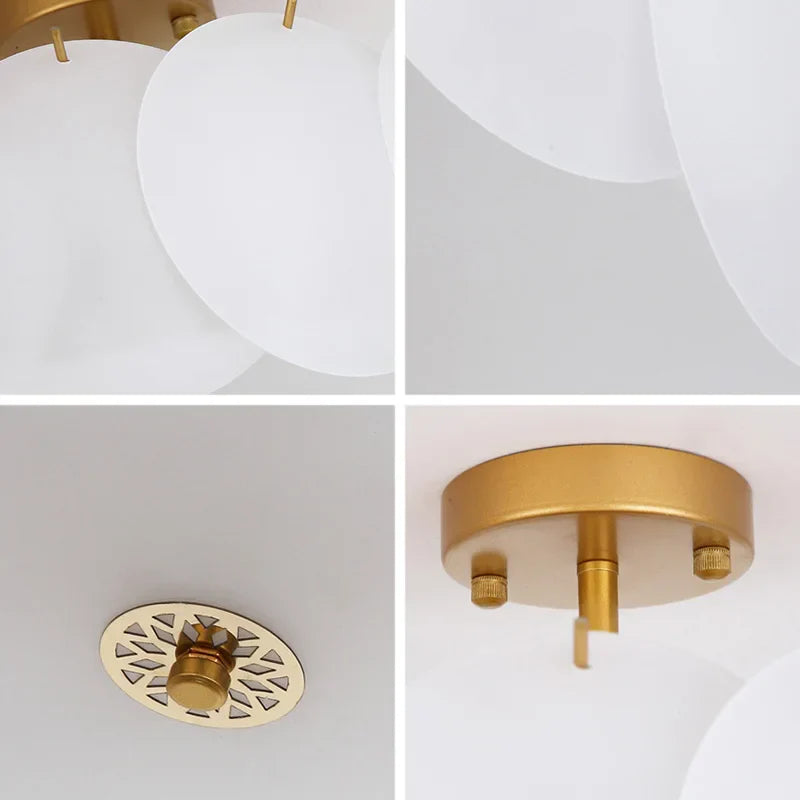 Modern Light Luxury Round Glass Ceiling Chandelier - Ideal for Living Room Decoration, Bedroom, Study, and LED Indoor Lighting for Home