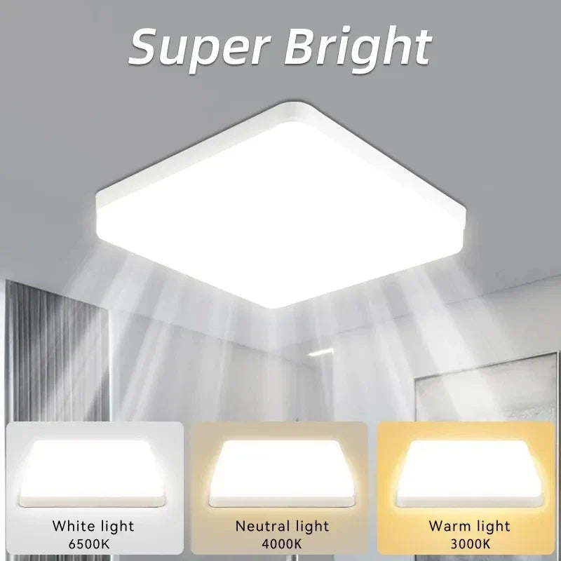 Modern LED Panel Light for Indoor Spaces - Versatile Round & Square Ceiling Lamp Fixture