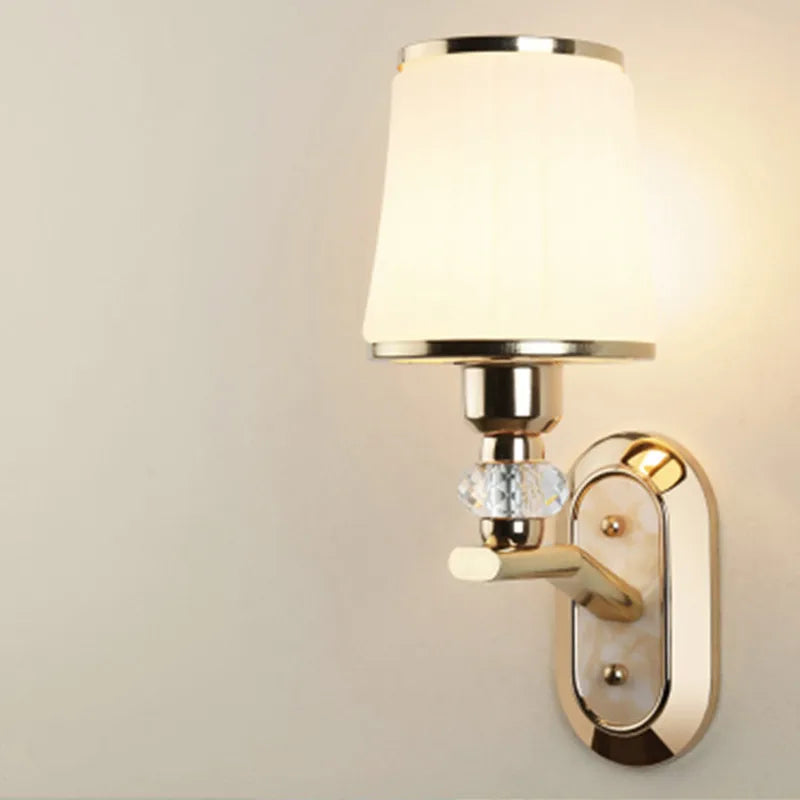Modern LED Wall Lamp with Glass Lampshade - Stylish Wall Sconces for Hotel, Bedroom, Living Room, Stairs, and Home Decoration