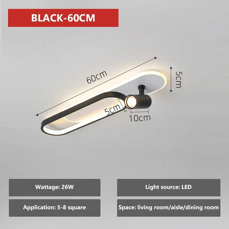 Contemporary LED Ceiling Lamps with Spotlight - Stylish Lighting for Living Spaces and Cloakrooms