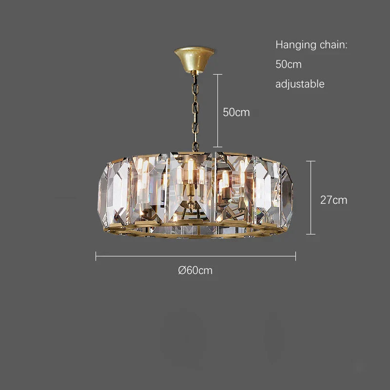 Timeless Classic American LED Crystal Chandelier - Available in Gold, Silver, and Black Finishes, Perfect for Dining Rooms