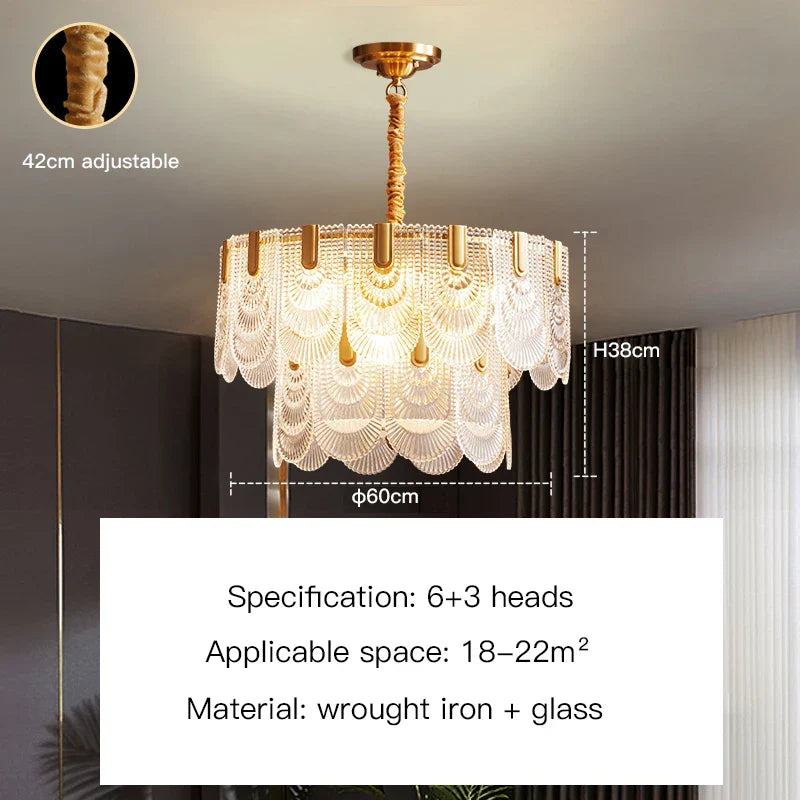 French Luxury Chandelier - Postmodern Designer Elegance for Living Rooms, Master Bedrooms, and Dining Spaces