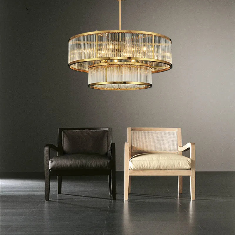Luxurious Plate Gold LED E14 Chandelier - Elevate Your Living Room with LED Pendant Chandelier Lighting