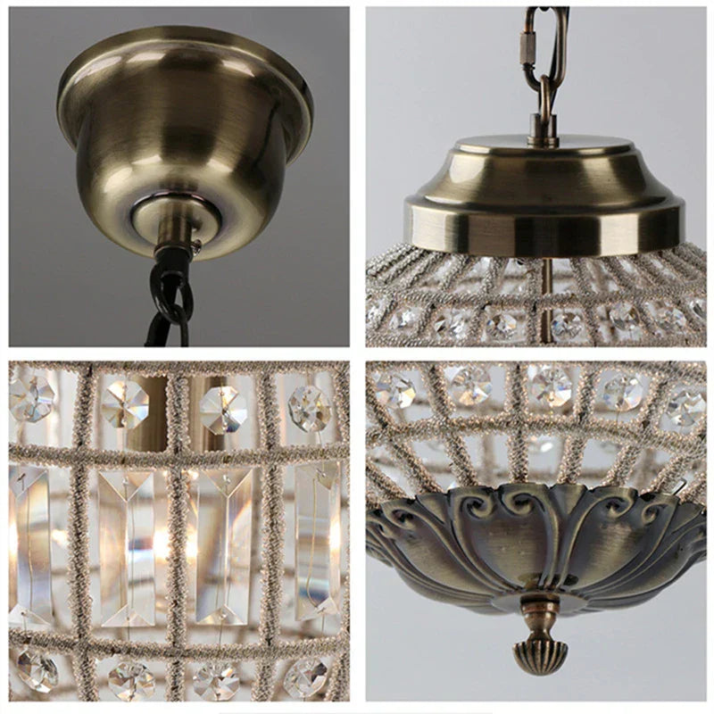 Medieval French Court Style Crystal Chandelier - Retro Luxury Lighting for Living Rooms and Bedrooms