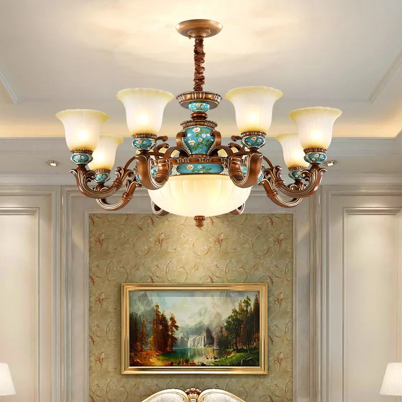 New European Vintage Resin Chandelier - Create a Luxurious Atmosphere in Your Villa, Restaurant, or Bedroom