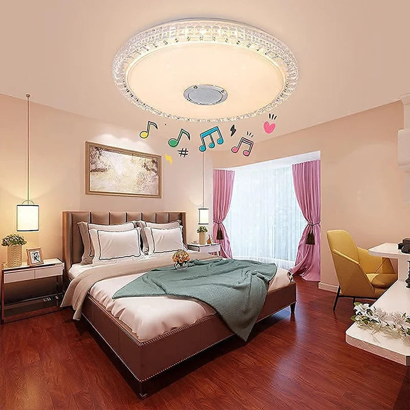 LED Ceiling Light with Smart App Control and Bluetooth Speaker - Modern Lighting for Your Living Room or Bedroom - 110/220V