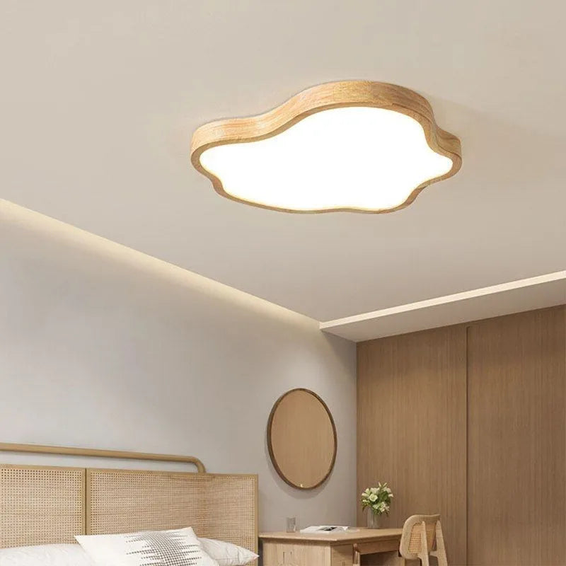 Nordic LED Wooden Ceiling Light - Modern Log Cloud Lamps - Ideal for Bedroom Decor, Living Room, Hall, and Hotel - Stylish Indoor Lighting Fixture