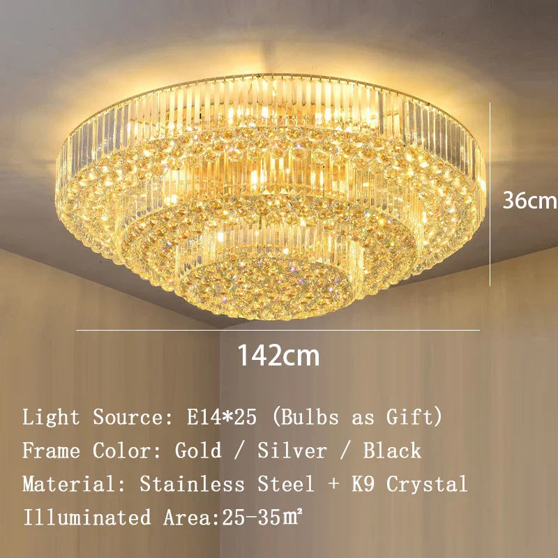 Dimmable LED Ceiling Lights - Classical Elegance with Remote Control for Living Room Decor