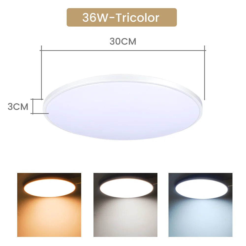 Modern LED Ceiling Chandelier - Versatile Lighting for Large Rooms - Available in 48W, 36W, and 20W