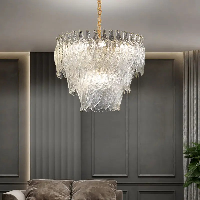 New Design Modern Style Golden Chandelier - Creative Artistry in Handmade Glass for Versatile Living Spaces