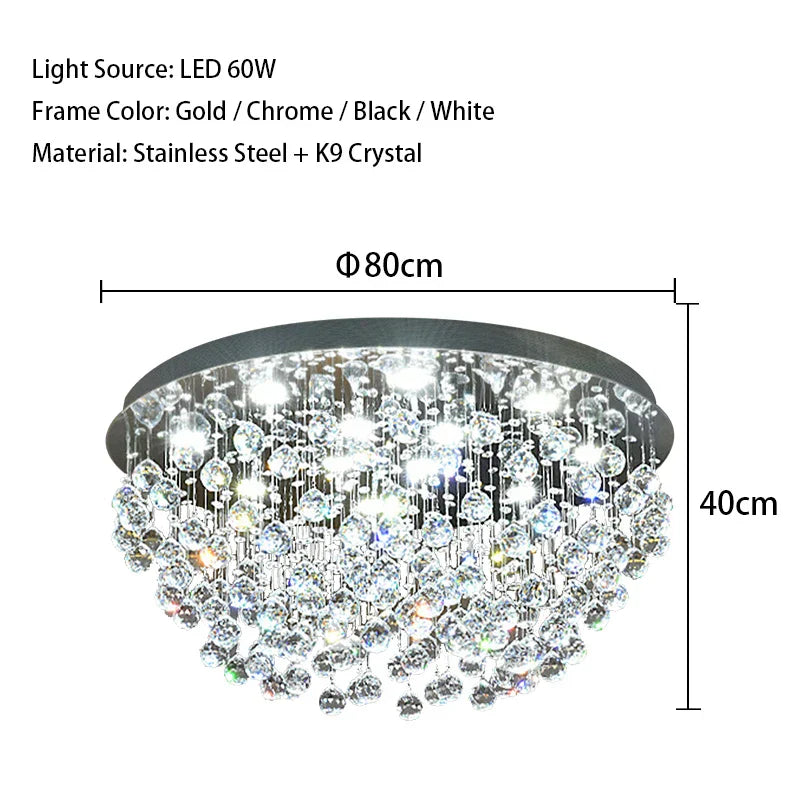 Modern LED Crystal Ball Rectangle Ceiling Lights - Contemporary Elegance for Living Rooms and Beyond