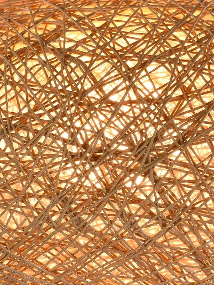 Nordic Rattan Weaving Spherical Chandelier Led Pendant Lights For Living Room Loft Hanging Lamp Home Decorations Lustre Fixtures