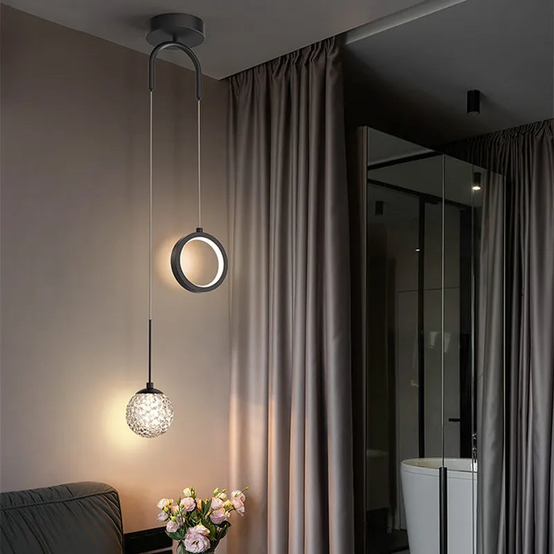 Modern Minimalist Starry Bedside Chandelier - Creative Nordic Art Lamp for Light Luxury Bedrooms and Studies