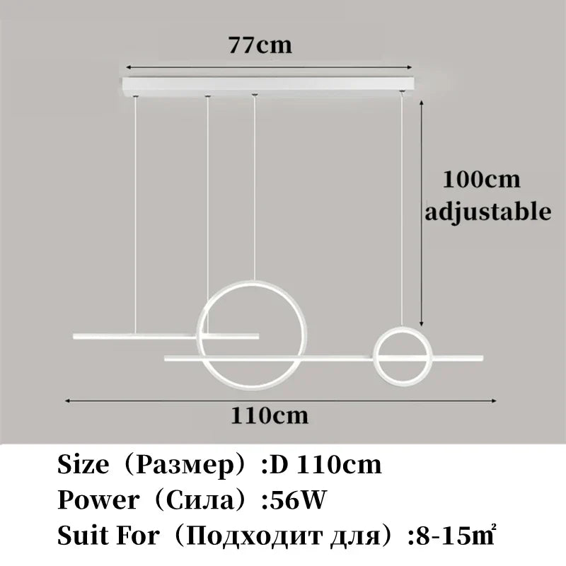 Contemporary LED Restaurant Chandelier - Minimalist Elegance for Living and Dining Spaces with Creative Design