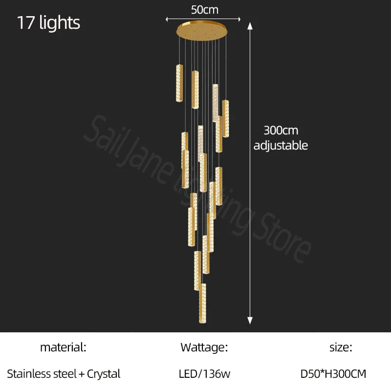 Contemporary Crystal Chandelier - Modern Elegance for Your Villa