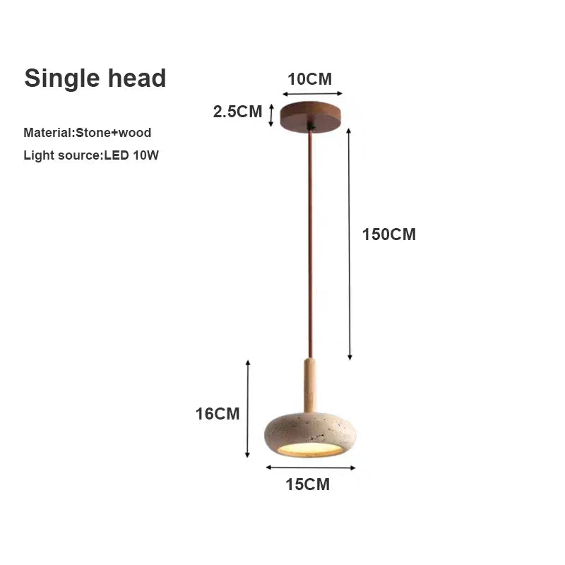 Hole Stone Wabi-Sabi Restaurant Chandelier - Illuminate Your Space with Nordic Log Elegance