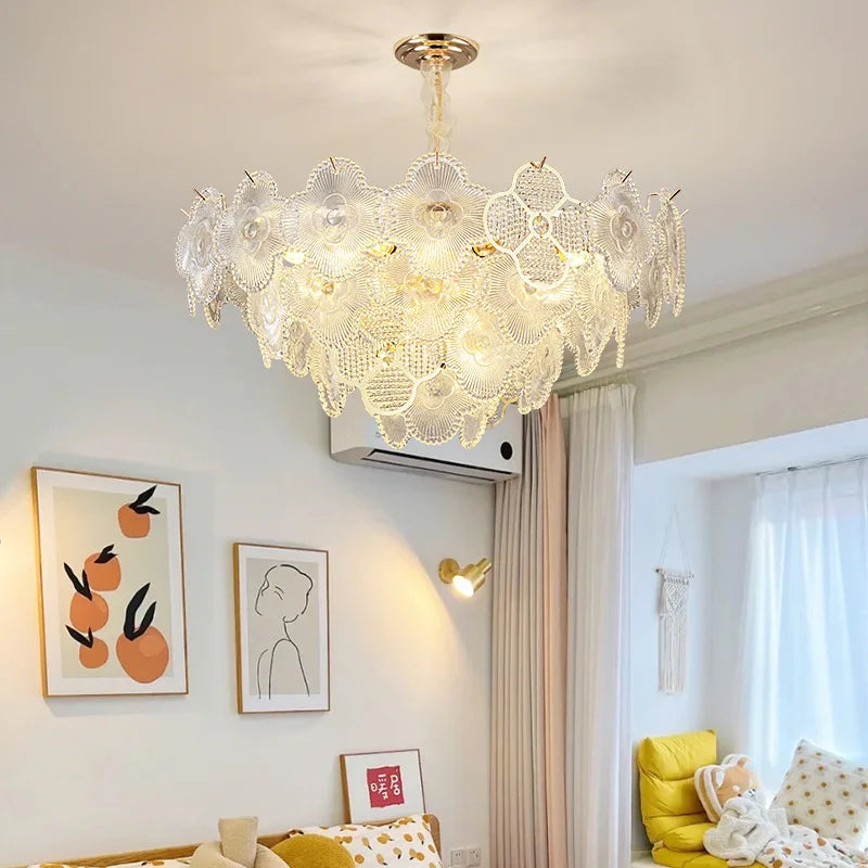 Modern LED Light Luxury Chandelier - Ideal for Villa Living Rooms, Bedrooms, and Dining Spaces - French Plum Crystal Glass Design