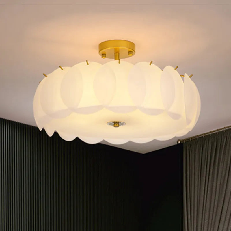 Modern Light Luxury Round Glass Ceiling Chandelier - Ideal for Living Room Decoration, Bedroom, Study, and LED Indoor Lighting for Home