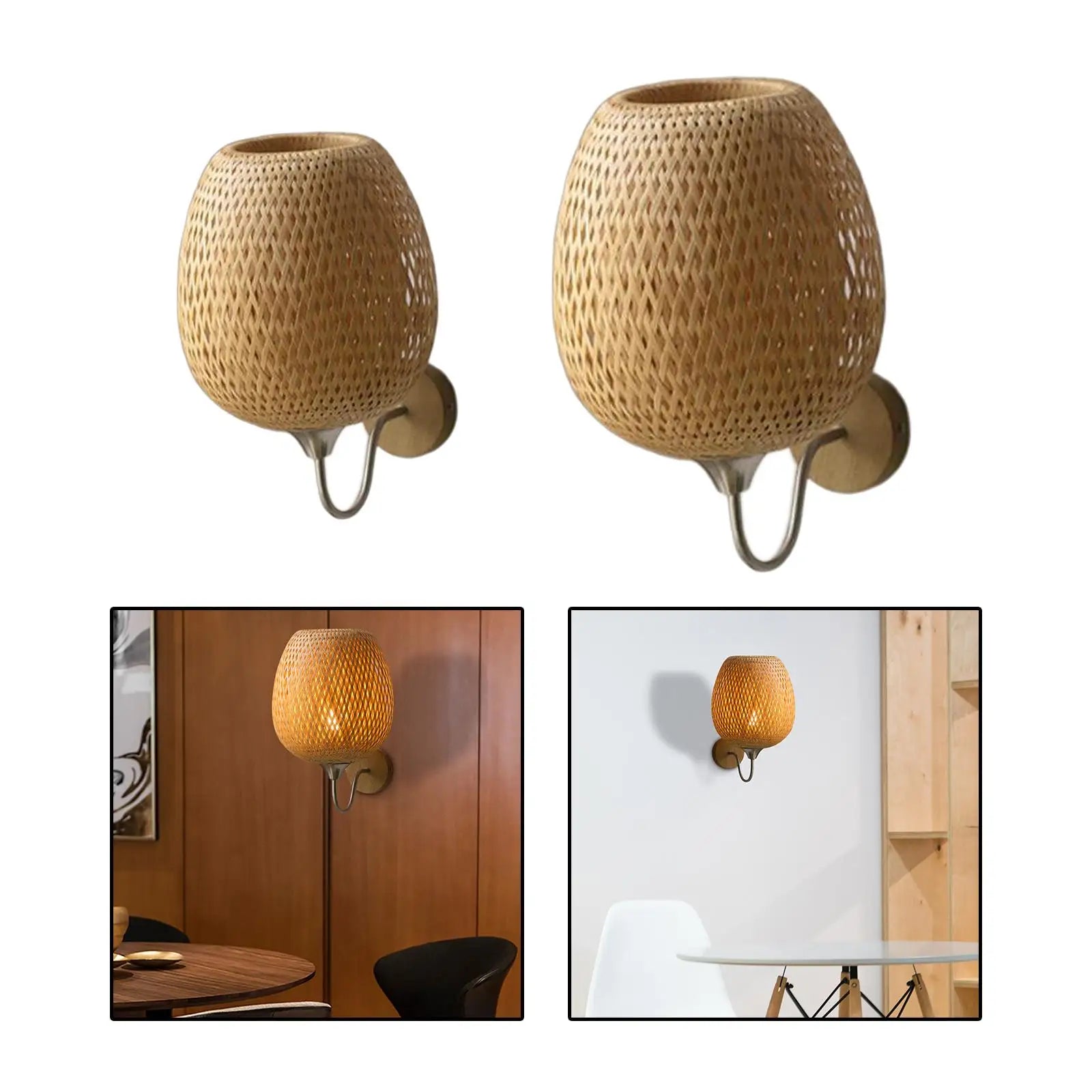 Vintage Rattan Bamboo Wall Sconce Light - Industrial Elegance for Dining Rooms and Bedrooms