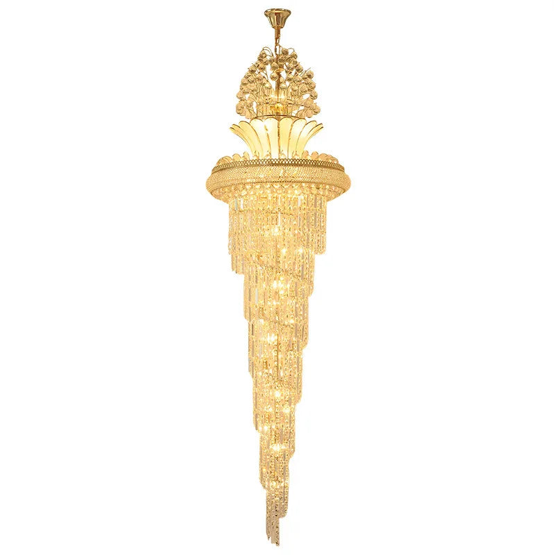 Elegant European-Style Crystal Chandelier - Ideal for Duplex Buildings, Hotel Villas, and Grand Staircases