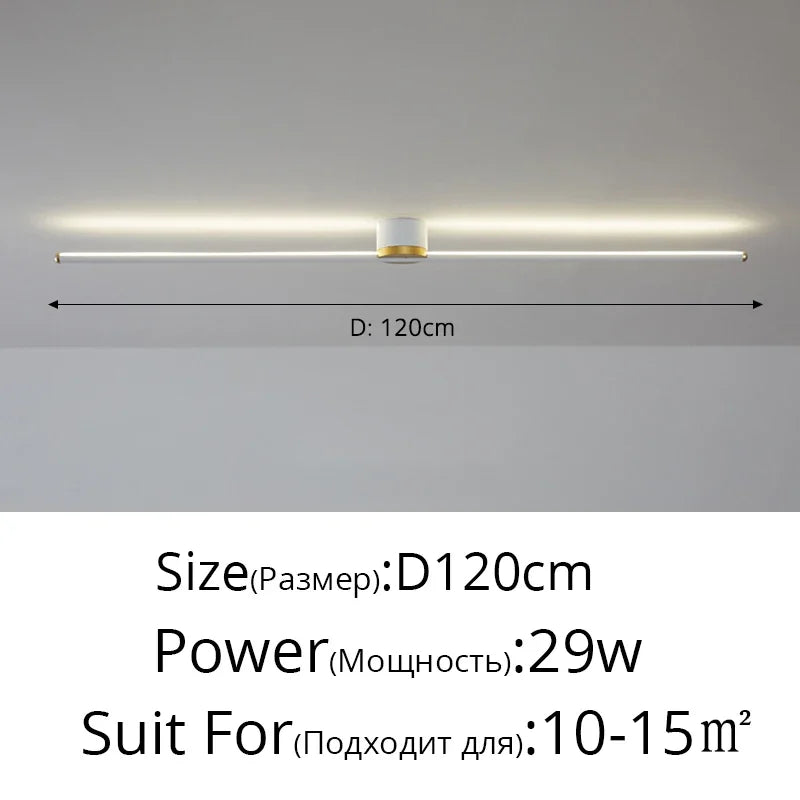 Modern LED Simple Long Strip Ceiling Light - Indoor Lighting Fixture for Bedroom, Hall, Balcony, Aisle, Entrance - Lustre Home Fashion Chandelier