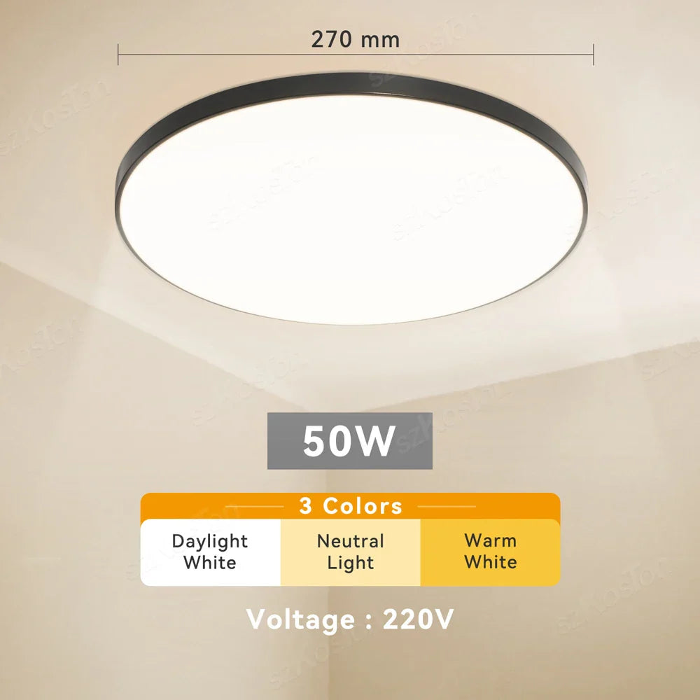 Modern Black Frame LED Ceiling Chandelier - Versatile Lighting for Home Decor