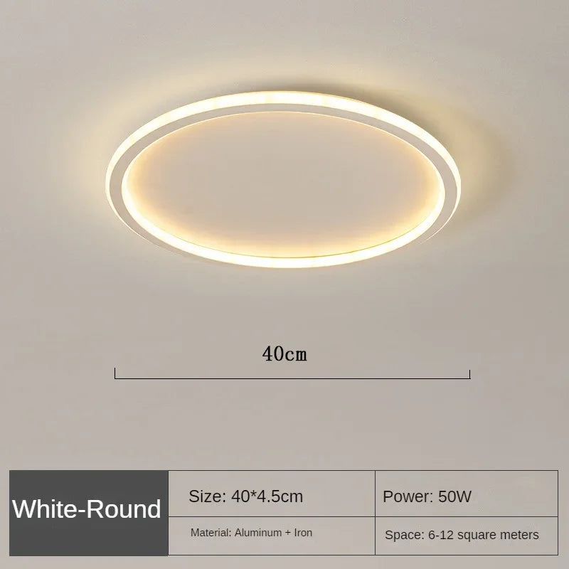 Nordic Minimalist LED Ceiling Light - Perfect for Bedroom, Living Room, Aisle, Study Room, Balcony - Circular Remote Control Chandelier for Stylish Lighting