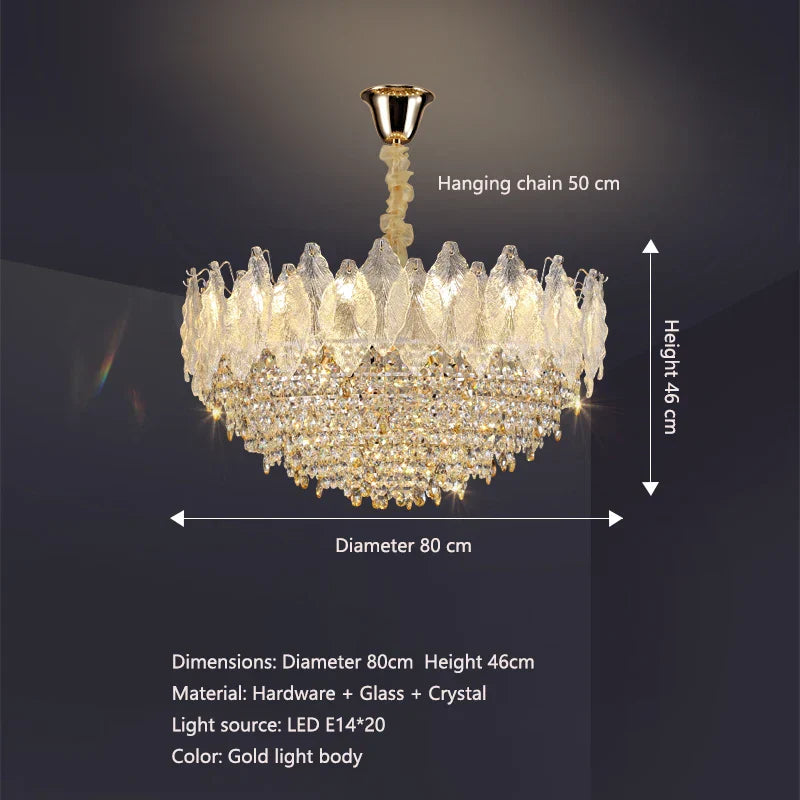 Elegant French Crystal Chandelier - Postmodern Light Luxury for a Luxurious Atmosphere in Living Rooms, Dining Rooms, and Bedrooms