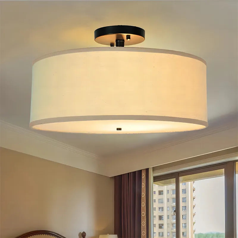 Chic American Country Fabric LED Ceiling Lights - Versatile Lighting for Modern Interiors