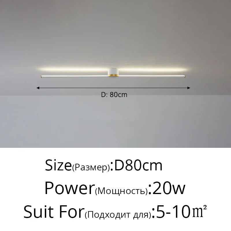Modern LED Simple Long Strip Ceiling Light - Indoor Lighting Fixture for Bedroom, Hall, Balcony, Aisle, Entrance - Lustre Home Fashion Chandelier