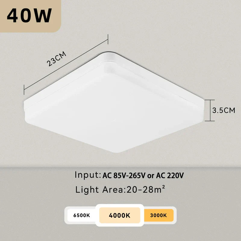 Smart LED Ceiling Lamp with Dimmable App Control - Modern Square Ceiling Light for Kitchen, Living Room, and More