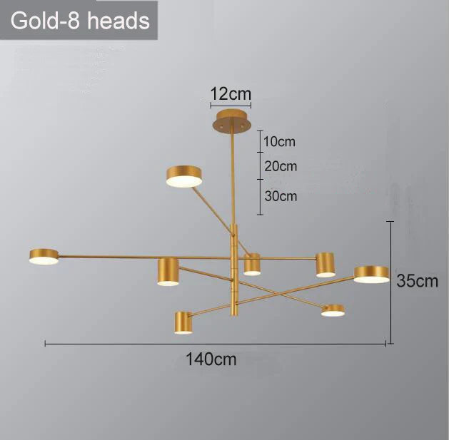 Swivel LED Chandelier - Versatile for Living, Dining, Office - Sleek Black Pendant Light - Modern Home Decor