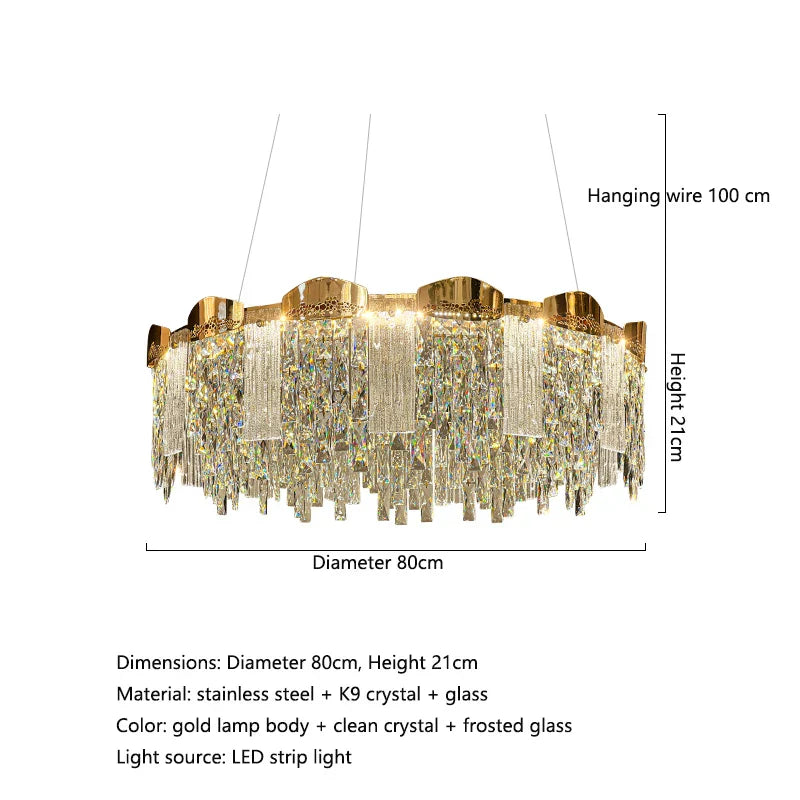 Elegant Modern Circular Crystal Chandeliers - Adding Light Luxury and Creativity to Your Living Room, Dining Room, and More