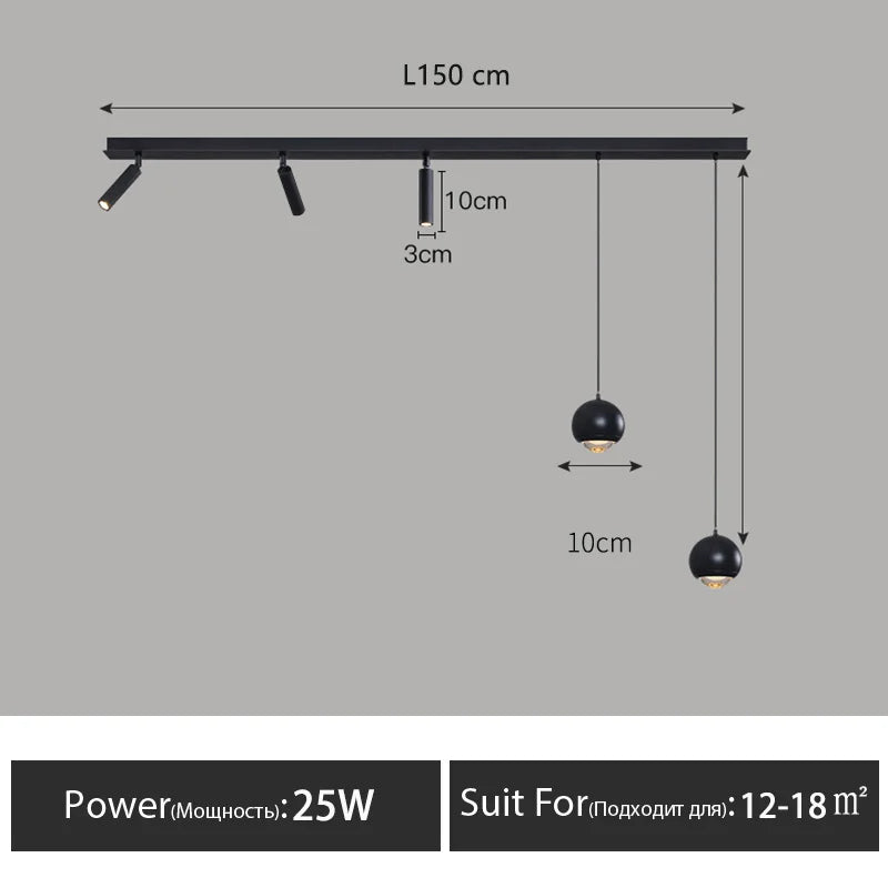 Nordic LED Ceiling Lamp - Modern Strip Design for Restaurants, Bars, Kitchen Islands, and Dining Rooms