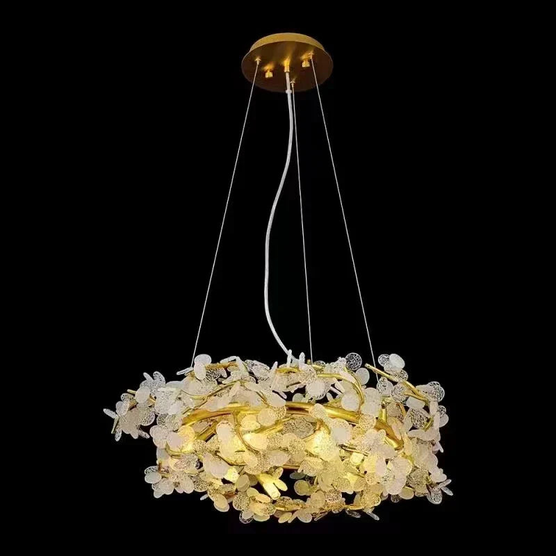 Circle Branch Crystal Chandelier - Luxury LED Lighting for Living Rooms, Restaurants, and Hotel Decorative Elegance