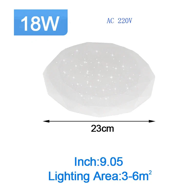 Starry Sky LED Ceiling Lamp - Modern Lighting Fixture for Dining Room, Living Room, and Bedroom - 36W and 24W Options