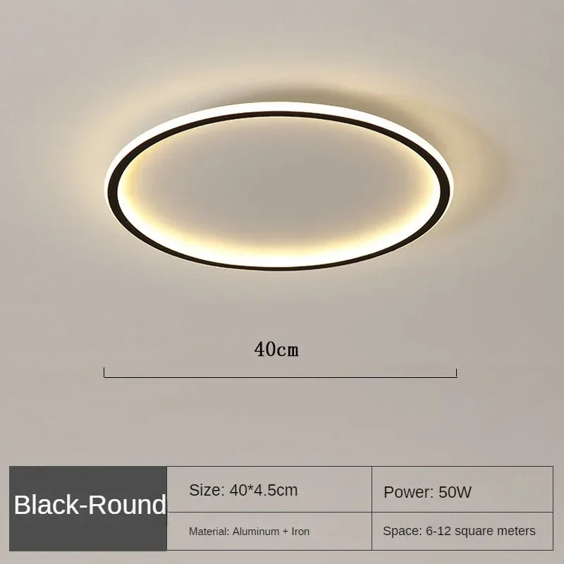 Nordic Minimalist LED Ceiling Light - Perfect for Bedroom, Living Room, Aisle, Study Room, Balcony - Circular Remote Control Chandelier for Stylish Lighting