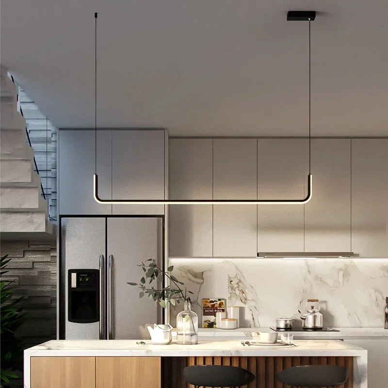 Modern LED Ceiling Chandelier - Dimmable for Table, Dining Room, Kitchen - Minimalist Pendant Lamps - Home Decor Lighting Lusters and Luminaires