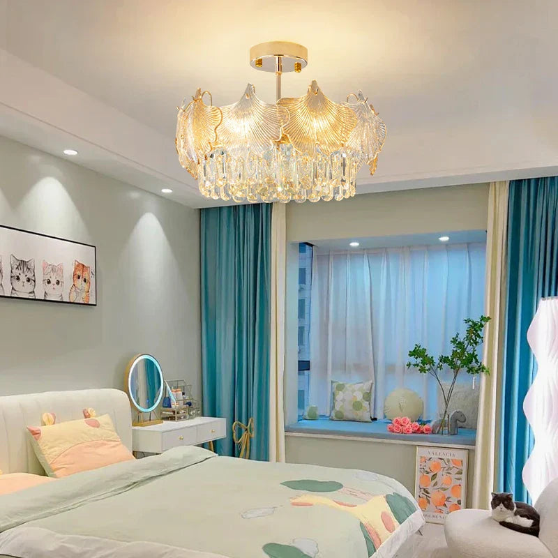 Elegant Crystal Ceiling Chandelier with LED Lighting - Luxury Home Decoration for Living Rooms, Bedrooms, and Restaurants