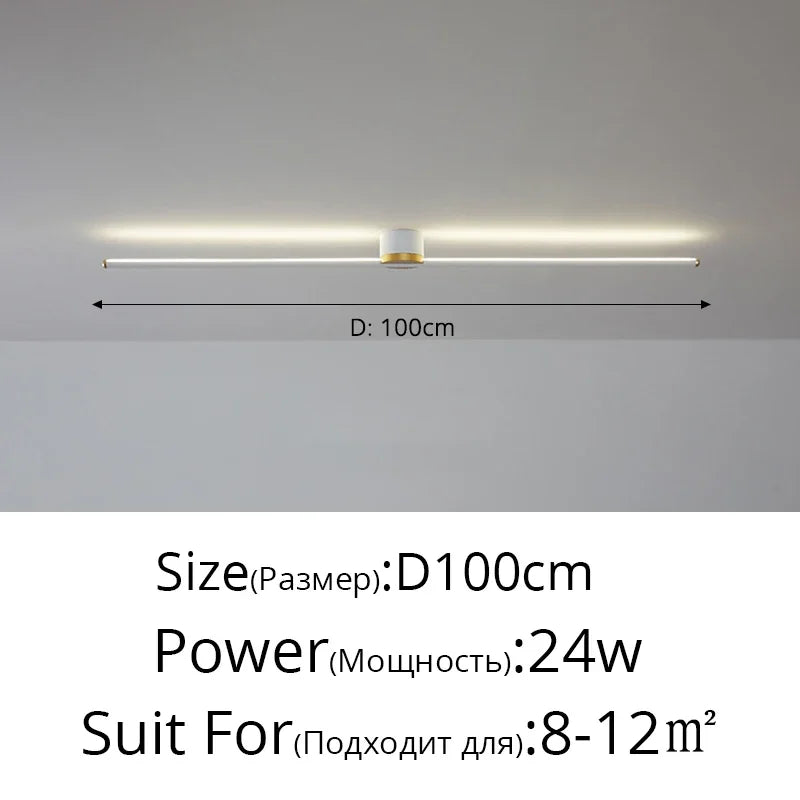 Modern LED Simple Long Strip Ceiling Light - Indoor Lighting Fixture for Bedroom, Hall, Balcony, Aisle, Entrance - Lustre Home Fashion Chandelier