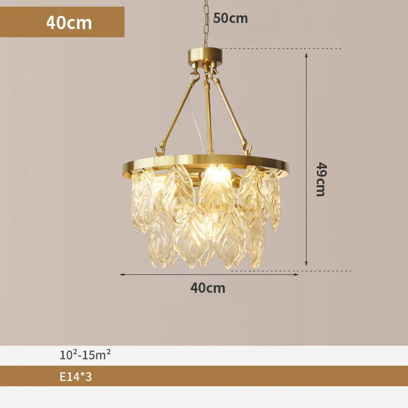 Elegant Round Water Drop Golden Chandelier - A Postmodern Light Luxury Fixture for Living Rooms, Bedrooms, and Dining Spaces